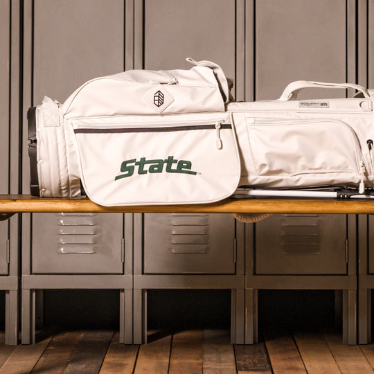 Michigan St. Rover Stand Bag - Bone